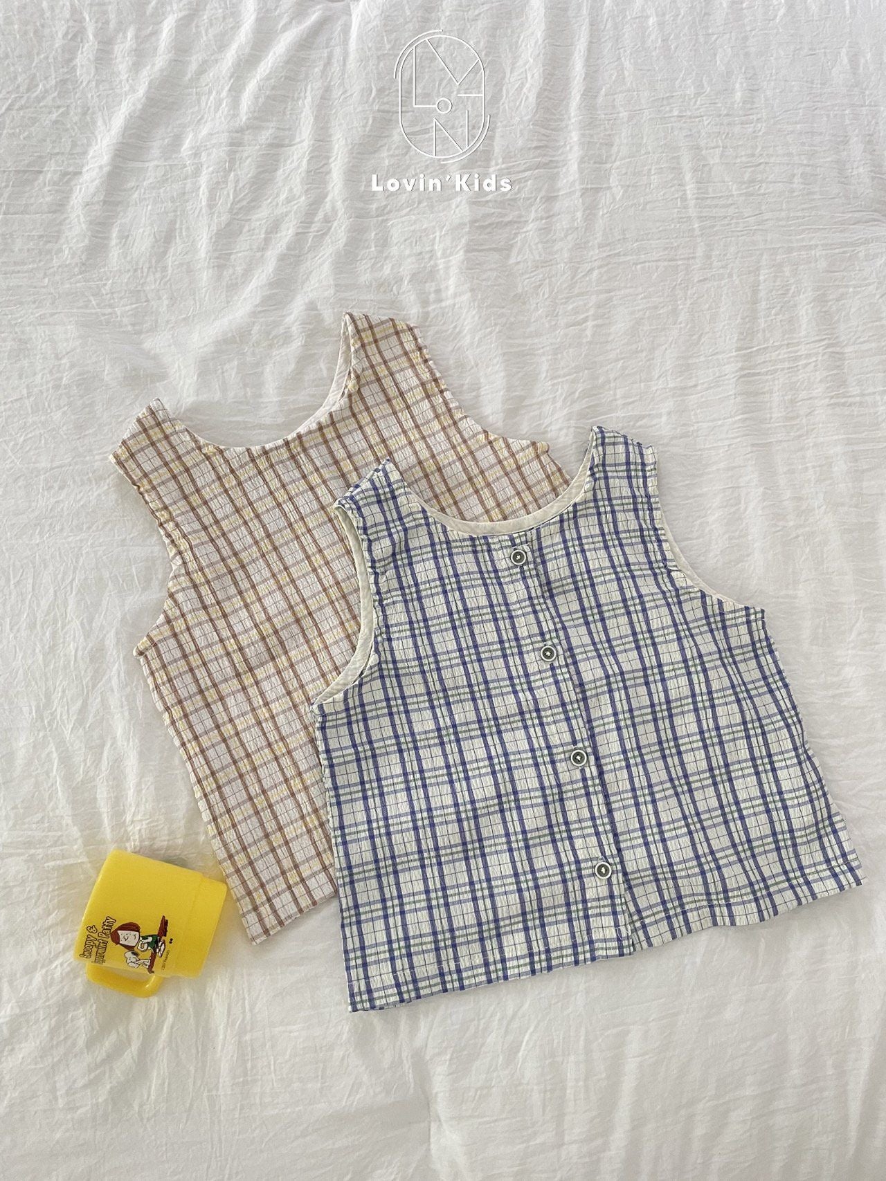 Lovin'-  Sleeveless Check Top