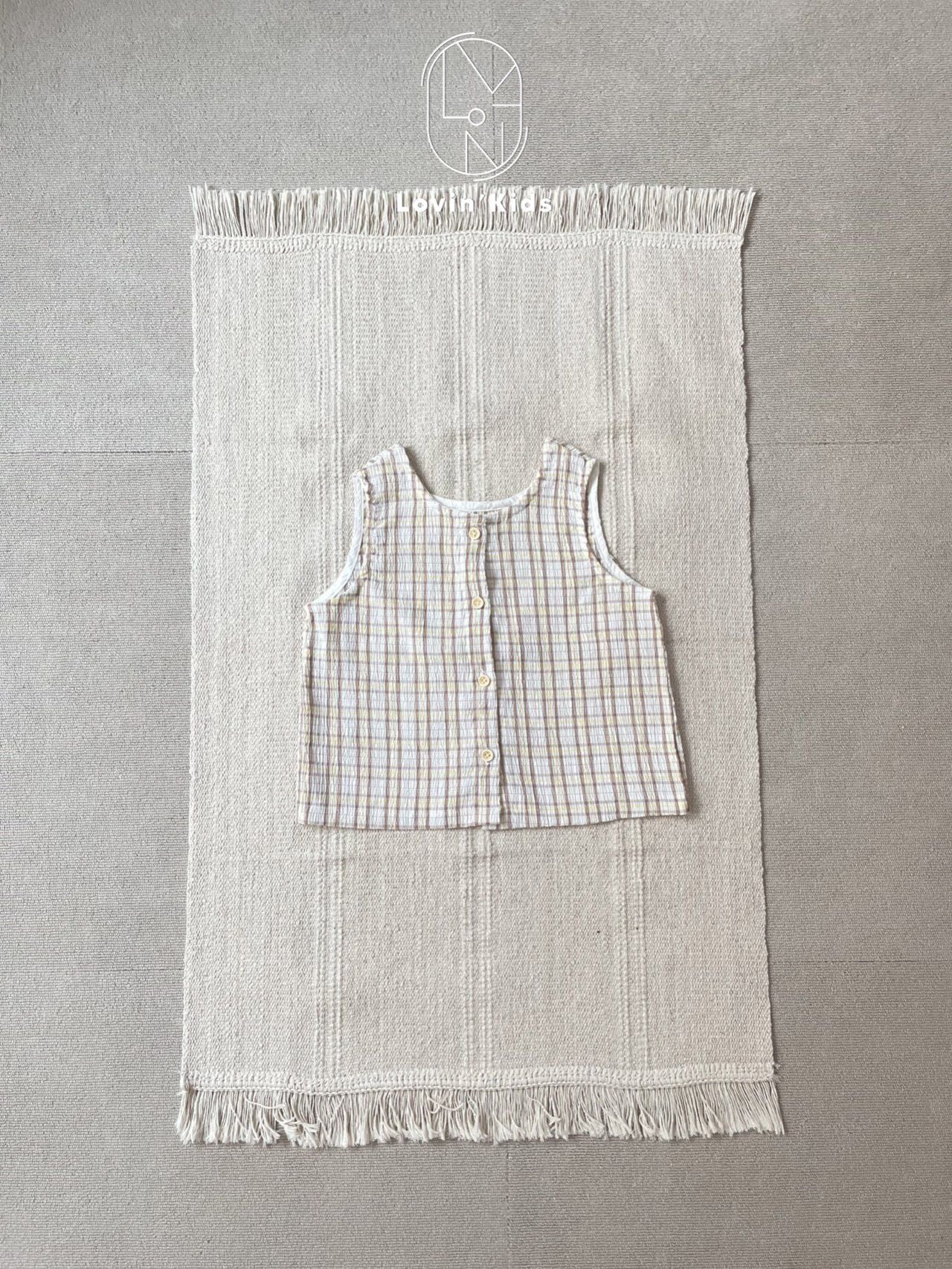 Lovin'-  Sleeveless Check Top