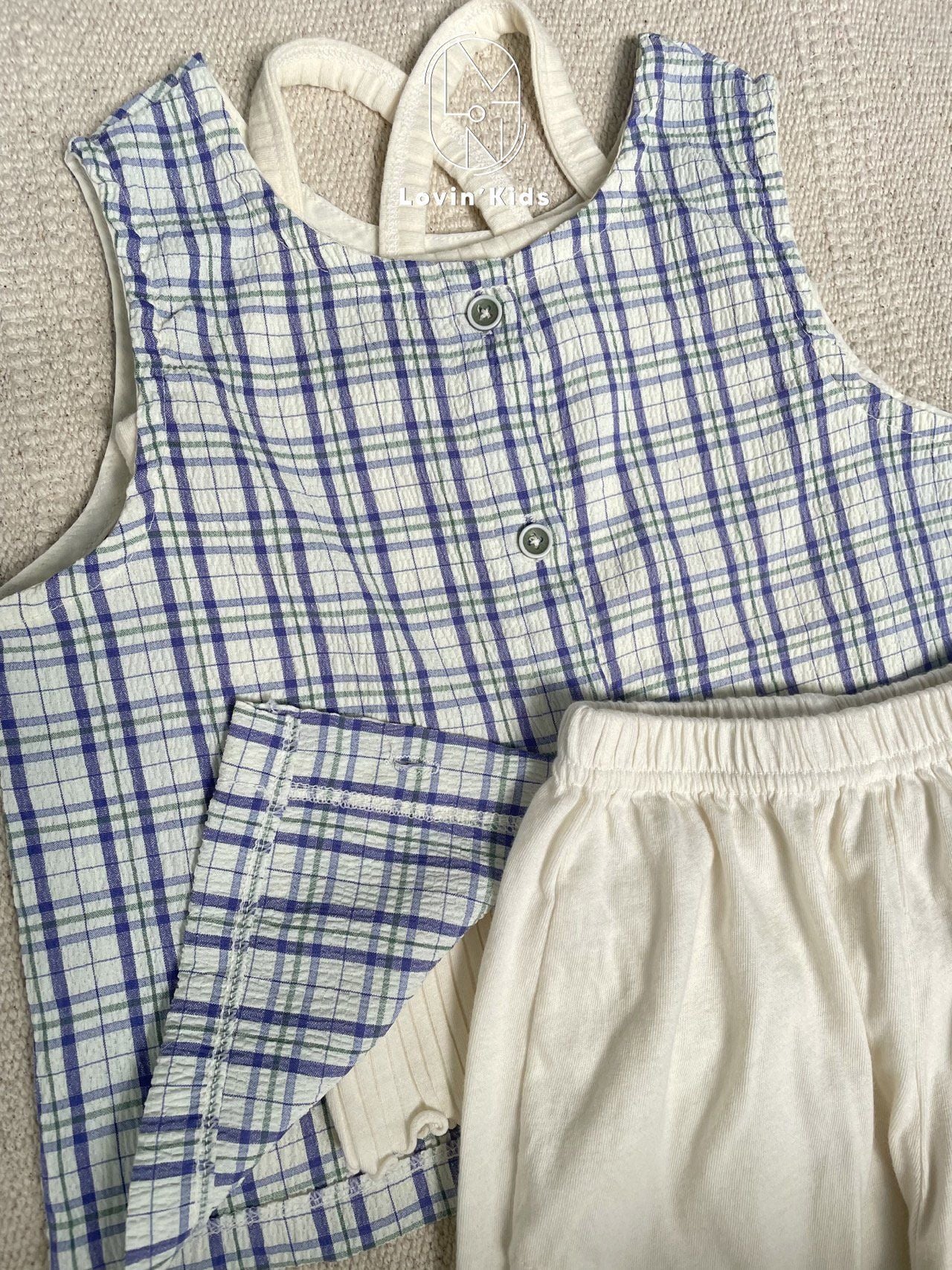 Lovin'-  Sleeveless Check Top