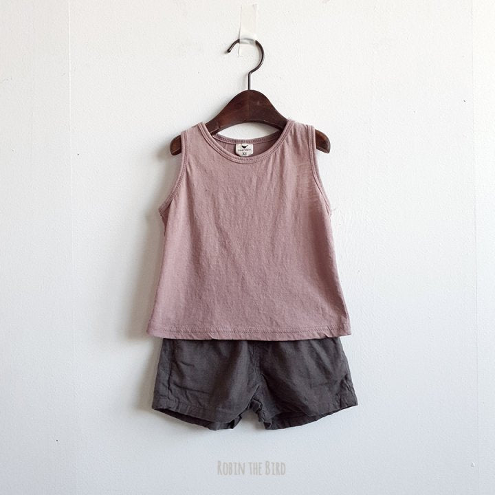 Saerobin- Washed Mango Sleeveless Top