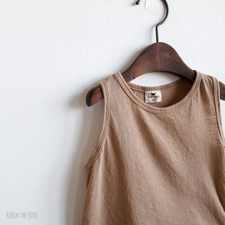 Saerobin- Washed Mango Sleeveless Top