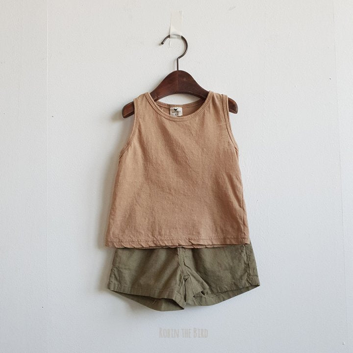 Saerobin- Washed Mango Sleeveless Top
